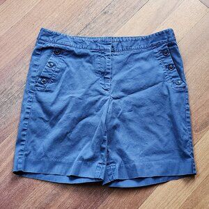 Talbots Navy Chino Shorts With Buttoned Pockets Size 4